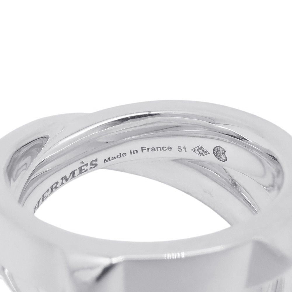Hermes Ring Cl De-H Double Round Silver 51