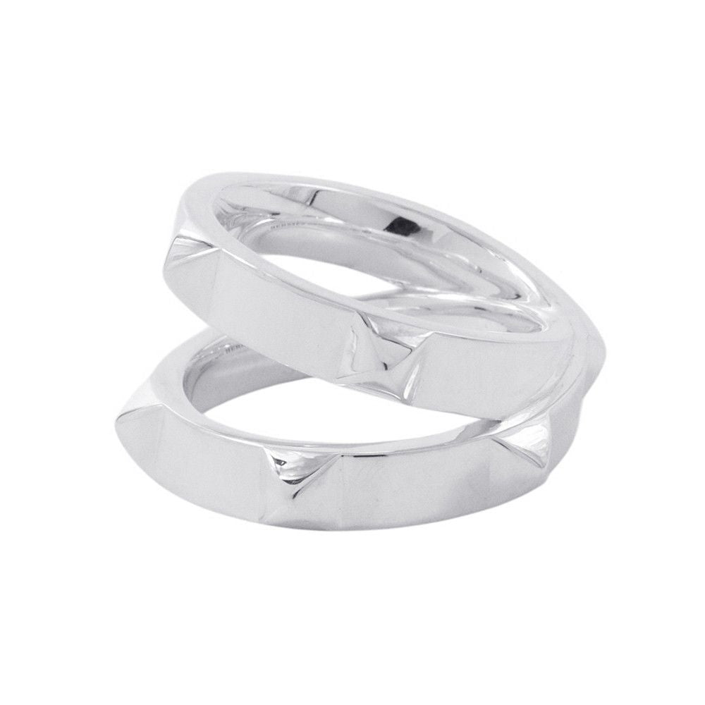 Hermes Ring Cl De-H Double Round Silver 51