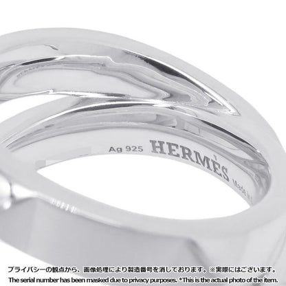 Hermes Ring Cl De-h Double Round Silver 51