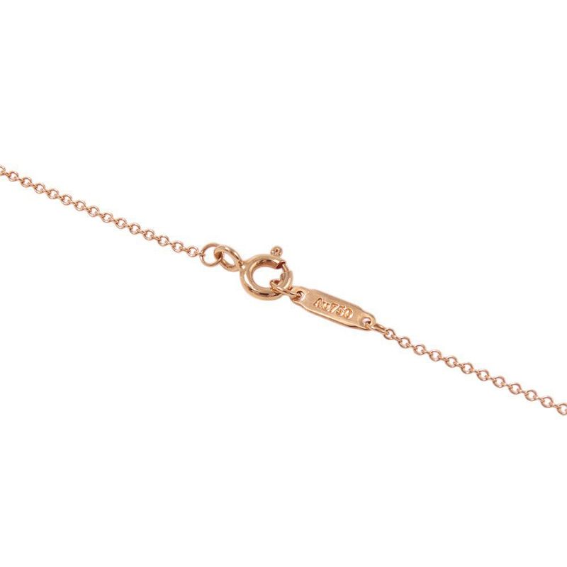 Tiffany & Co Necklace Fleur de Lis Key Pendant Diamond 18k Pink Gold