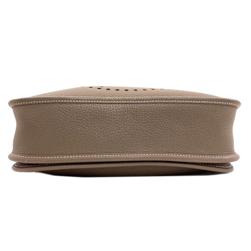 Hermes Evelyne 3 PM Etoupe Silver Shoulder Bag Taurillon