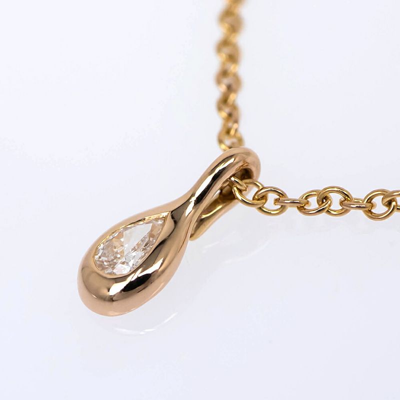Tiffany & Co by the Yard Teardrop Necklace 18k Diamond 42 cm Peretti