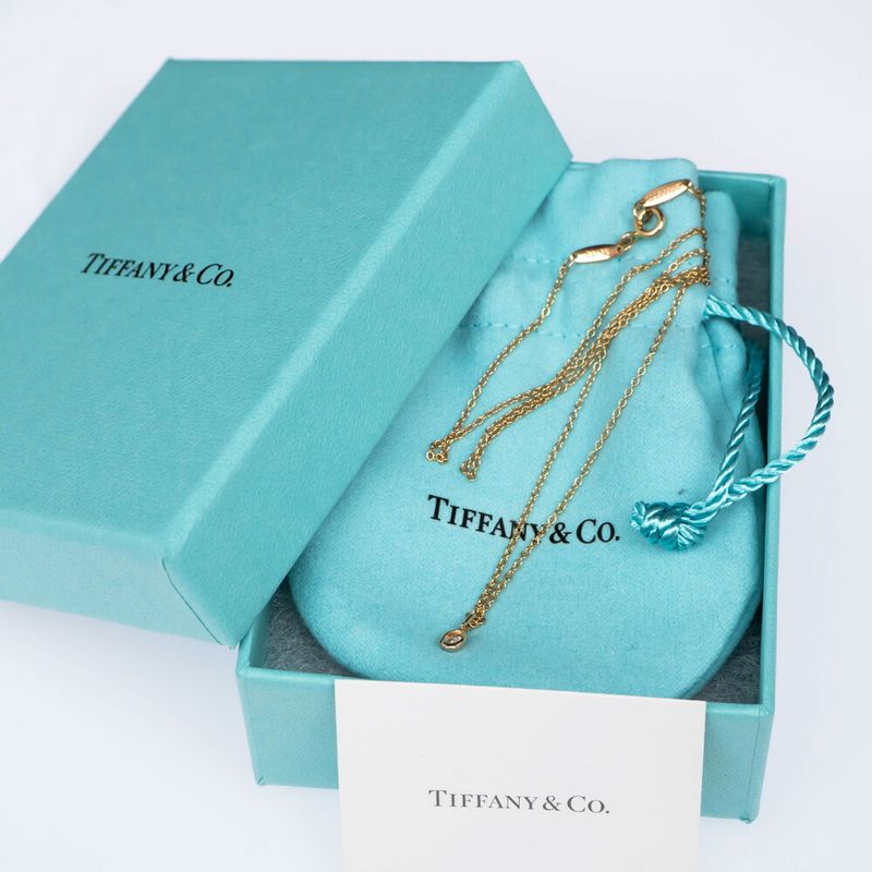 Tiffany & Co by the Yard Teardrop Necklace 18k Diamond 42 cm Peretti