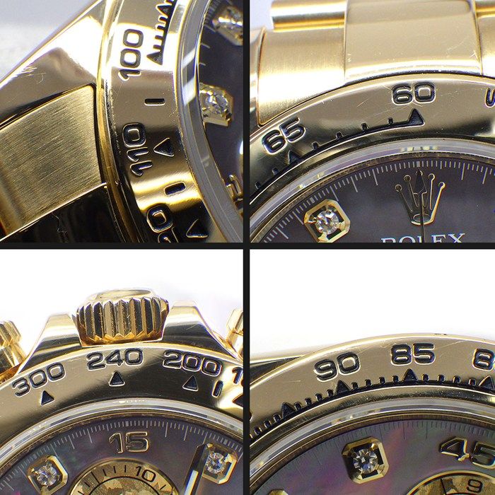 Rolex Watch Cosmograph Daytona Roulett 8 Points Diamond Index Black Shell Dial