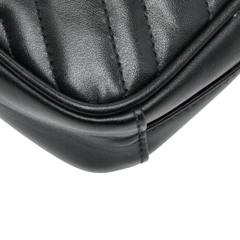 Gucci GG Marmont Chain Mini Shoulder Bag Black Leather