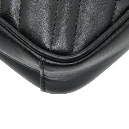 Gucci GG Marmont Chain Mini Shoulder Bag Black Leather