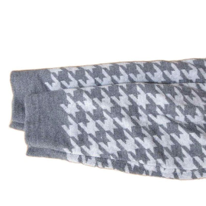 Dior Cardigan Wool Crew Neck Logo Houndstooth 12 Gray