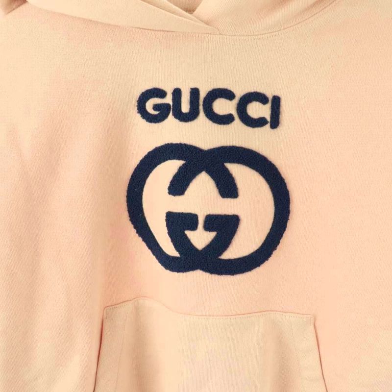 Gucci Interlocking Hoodie Sweatshirt Pullover S Light Pink CX
