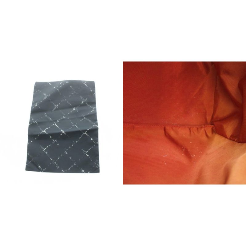 Chanel Travel Line Tote Nylon Black Plaid Pattern RI
