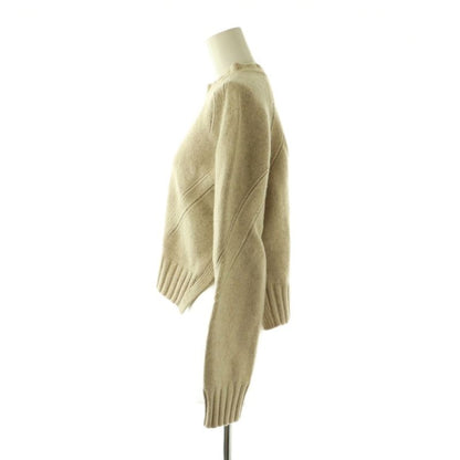 Celine Filo Yak Wool Cropped Knit Sweater Pullover XS Beige CX