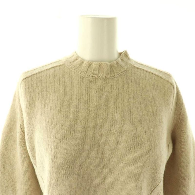 Celine Filo Yak Wool Cropped Knit Sweater Pullover XS Beige CX