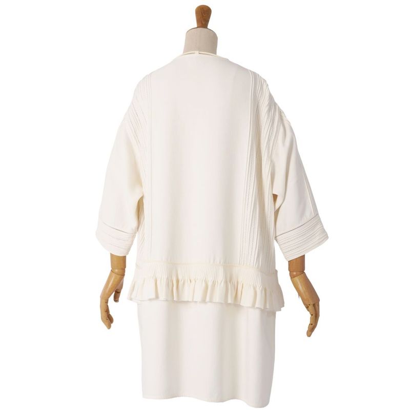 Hermes Dress 3/4 Sleeve Silk Cotton