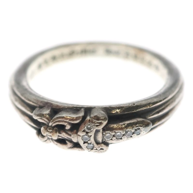 Chrome Hearts Baby Clsc Dia Classic Pave Diamond Daga Ring Silver