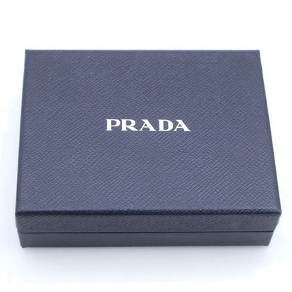Prada Saffiano Leather Key Card Case Pouch Gray