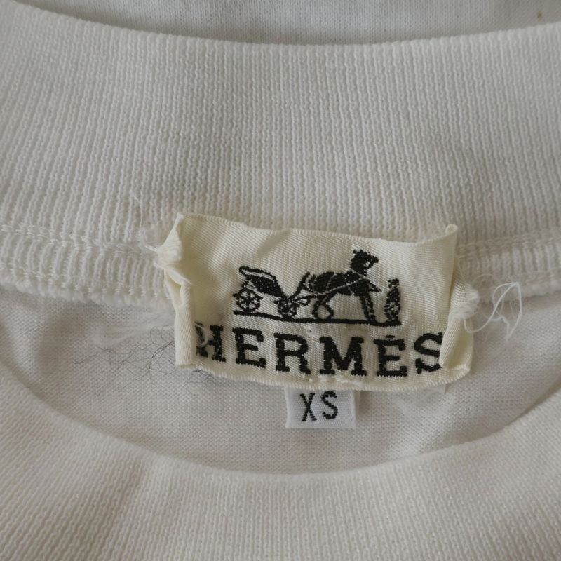 Hermes Chest Logo Crew Neck T-Shirt White