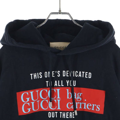 Gucci Logo Print Pullover Sweatshirt Hoodie Black