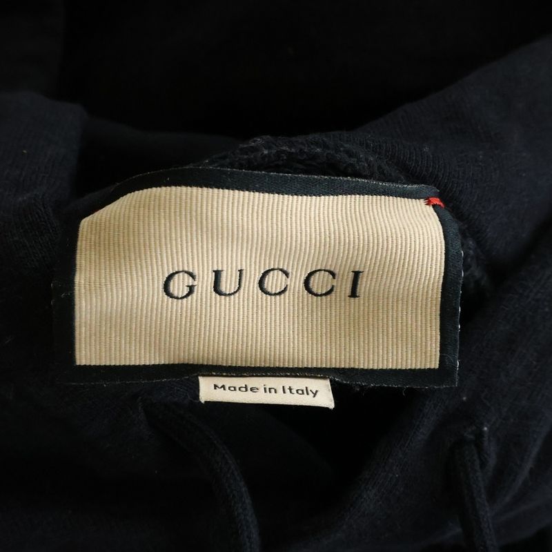 Gucci Logo Print Pullover Sweatshirt Hoodie Black