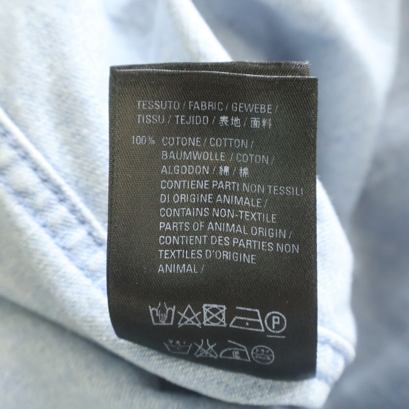 Balenciaga Back Logo Denim Shirt Oversize Light Blue