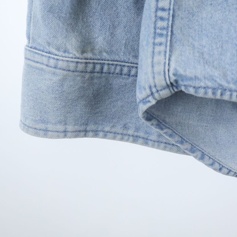 Balenciaga Back Logo Denim Shirt Oversize Light Blue