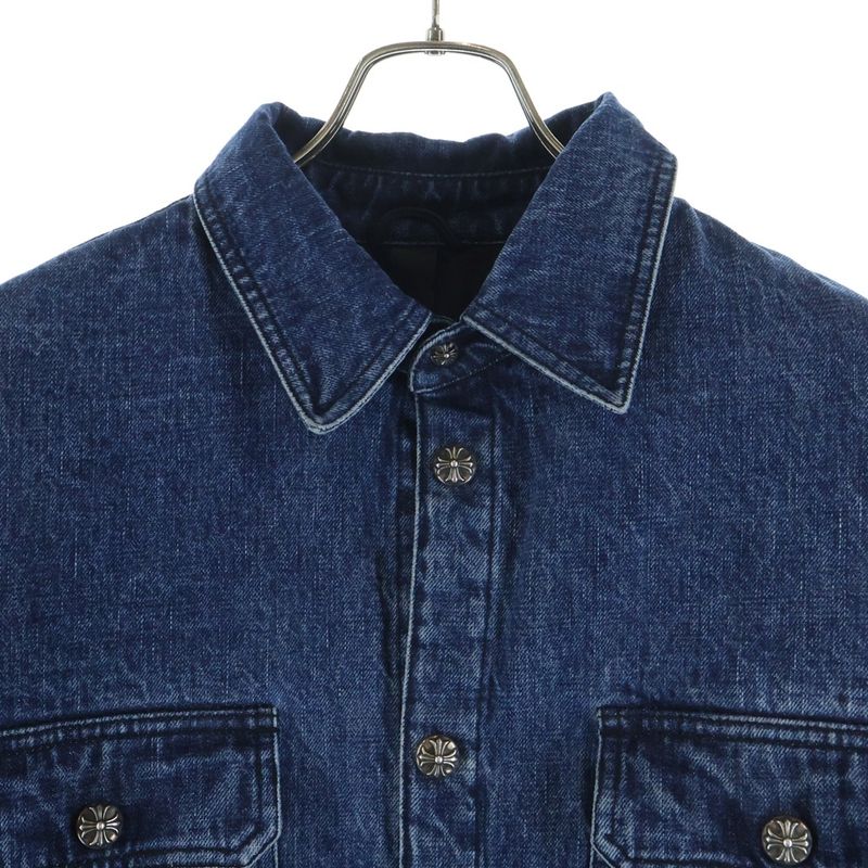 Chrome Hearts Not Work Dog Herringbone Shirt Jacket Not Dog Quilted Denim