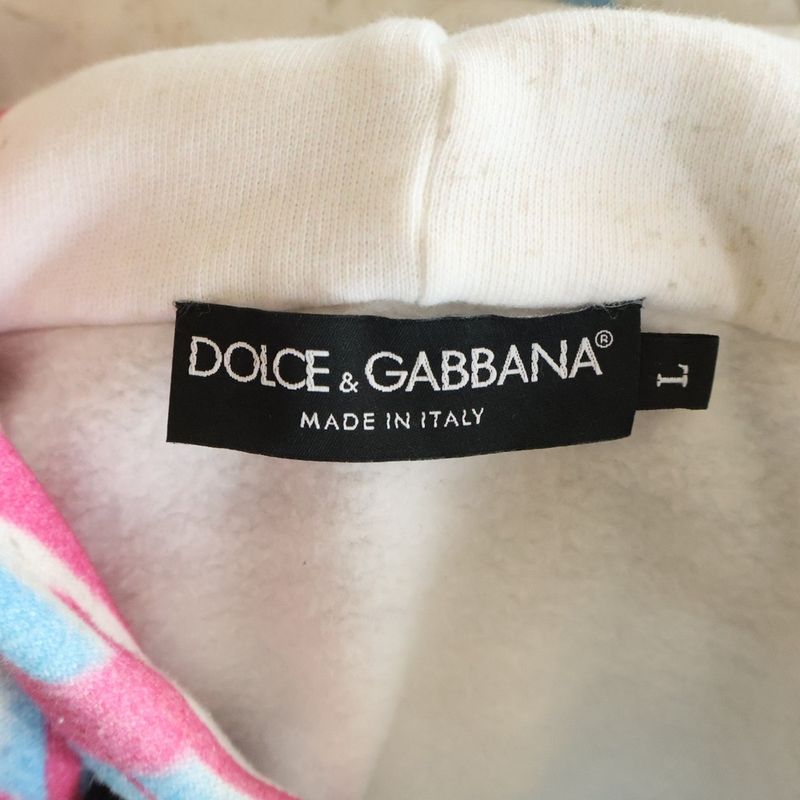 Dolce & Gabbana Graffiti Print Hoodie Sweatshirt Pullover Multicolor