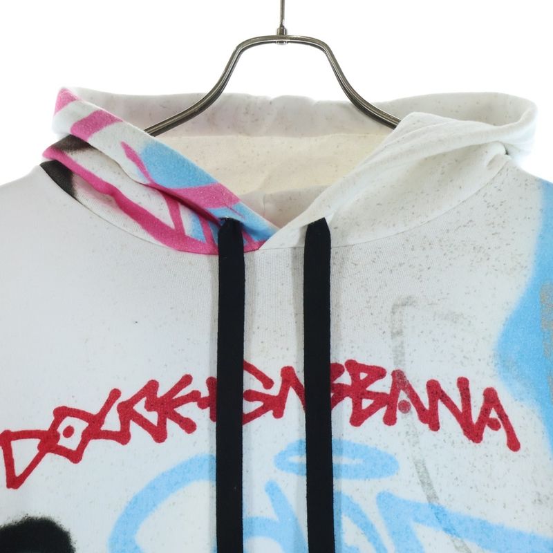 Dolce & Gabbana Graffiti Print Hoodie Sweatshirt Pullover Multicolor