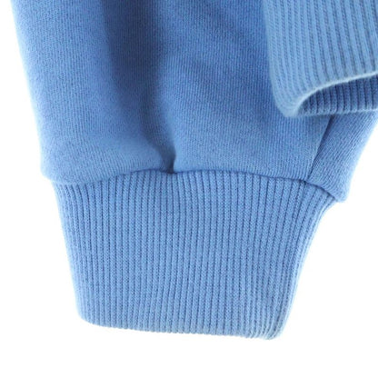 Celine Loose Hoodie Cotton Fleece Sweatshirt Pullover Blue