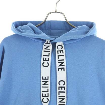 Celine Loose Hoodie Cotton Fleece Sweatshirt Pullover Blue