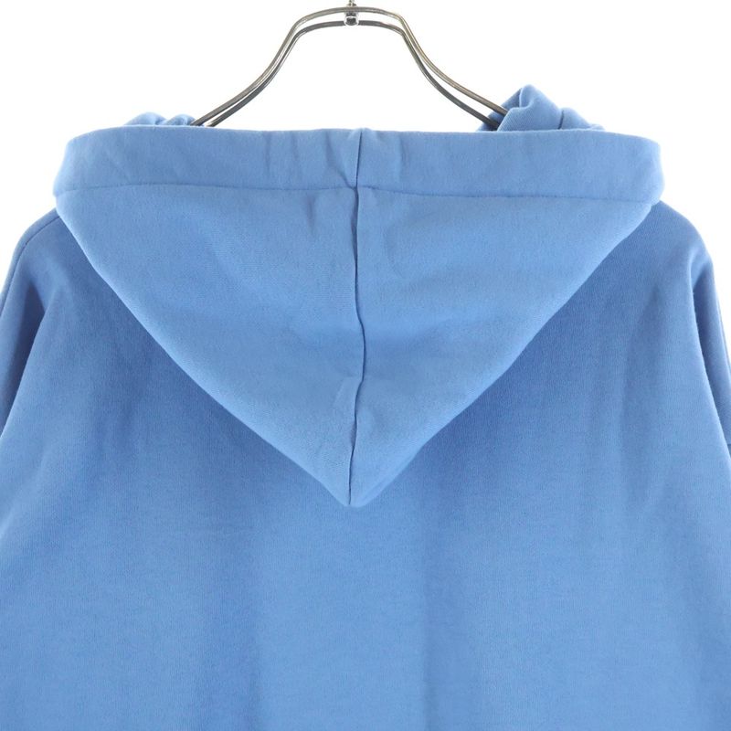 Celine Loose Hoodie Cotton Fleece Sweatshirt Pullover Blue
