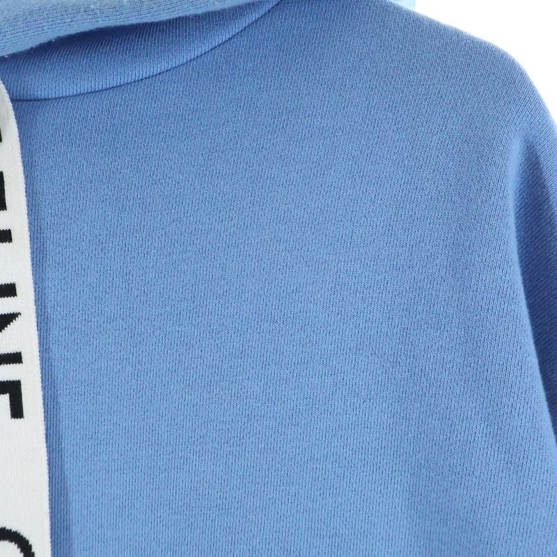 Celine Loose Hoodie Cotton Fleece Sweatshirt Pullover Blue