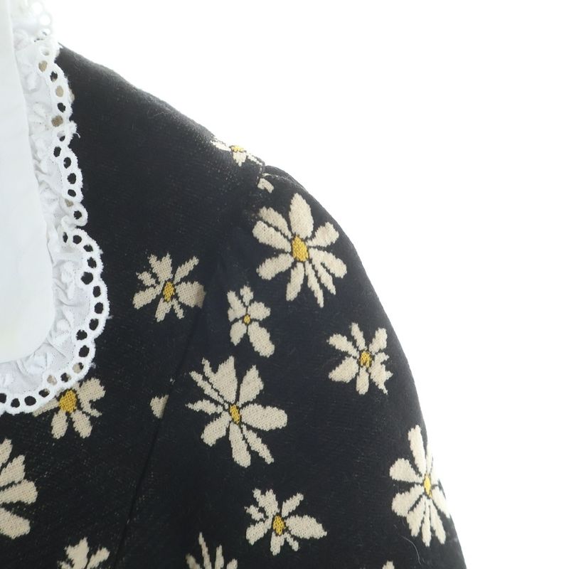 Miu Miu Bigcolor One Peace Floral Dress Black