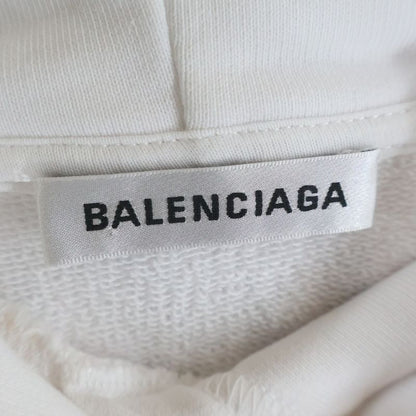 Balenciaga Logo Hoodie White Cotton