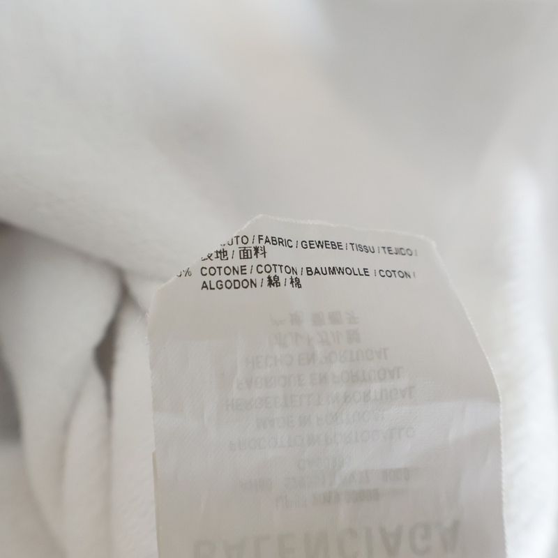 Balenciaga Logo Hoodie White Cotton