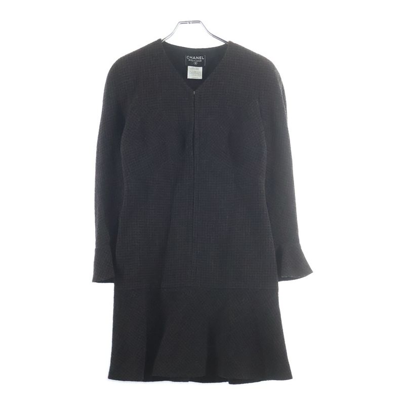 Chanel Tweed Dress Brown