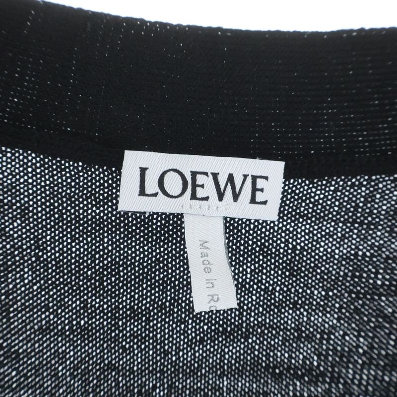 Loewe Anagram Long Sleeve Cardigan Black