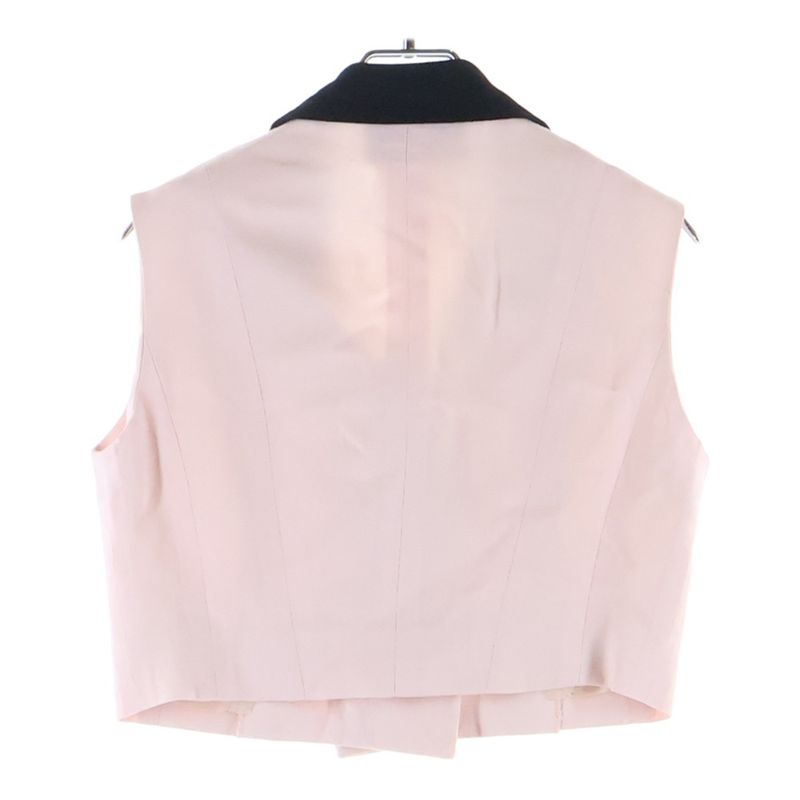 Chanel Set CC Logo Button Sleeveless Double Breasted Jacket Mini Skirt Pink