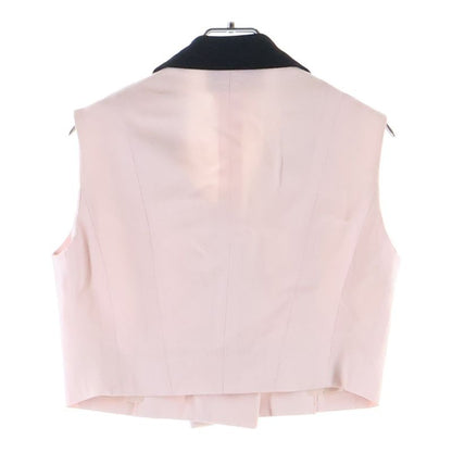 Chanel Set CC Logo Button Sleeveless Double Breasted Jacket Mini Skirt Pink