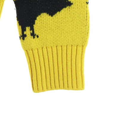 Gucci Wool Knit Sweater Crew Neck Yellow