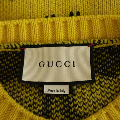 Gucci Wool Knit Sweater Crew Neck Yellow