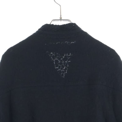 Chrome Hearts Cashmere Jacket Amufuni Leather Daga Zip Knit Black