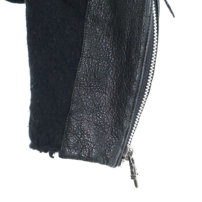 Chrome Hearts Cashmere Jacket Amufuni Leather Daga Zip Knit Black