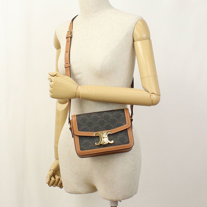 Celine Triomphe Canvas Crossbody Shoulder Bag Calf