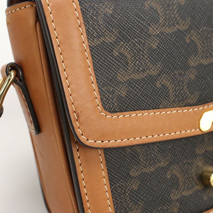 Celine Triomphe Canvas Crossbody Shoulder Bag Calf