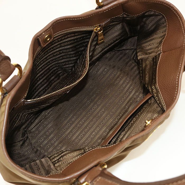 Prada Tote Nylon Totes Brown