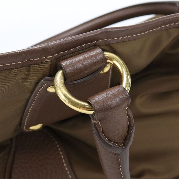 Prada Tote Nylon Totes Brown