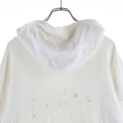 Balenciaga Caps Destroyed Hoodie Pullover Distressed White