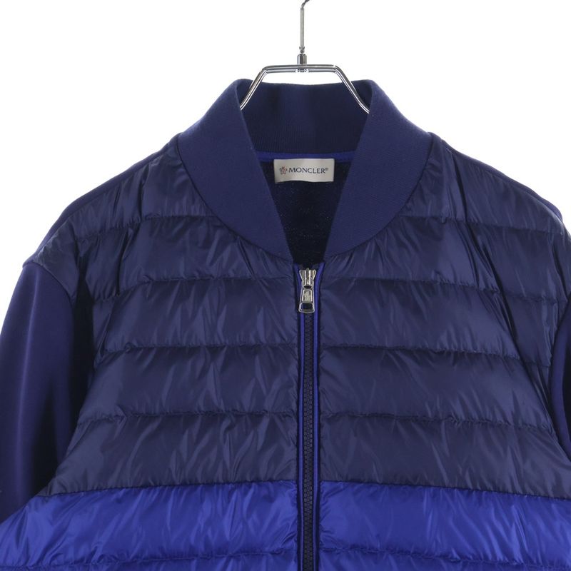 Moncler Down Contrast Zip Up Jacket Blue