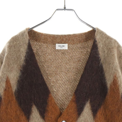 Celine Argyle Mohair Cardigan Agyle Diamond Brown