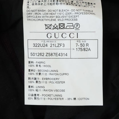 Gucci Wool Pants Pleated Trousers Navy
