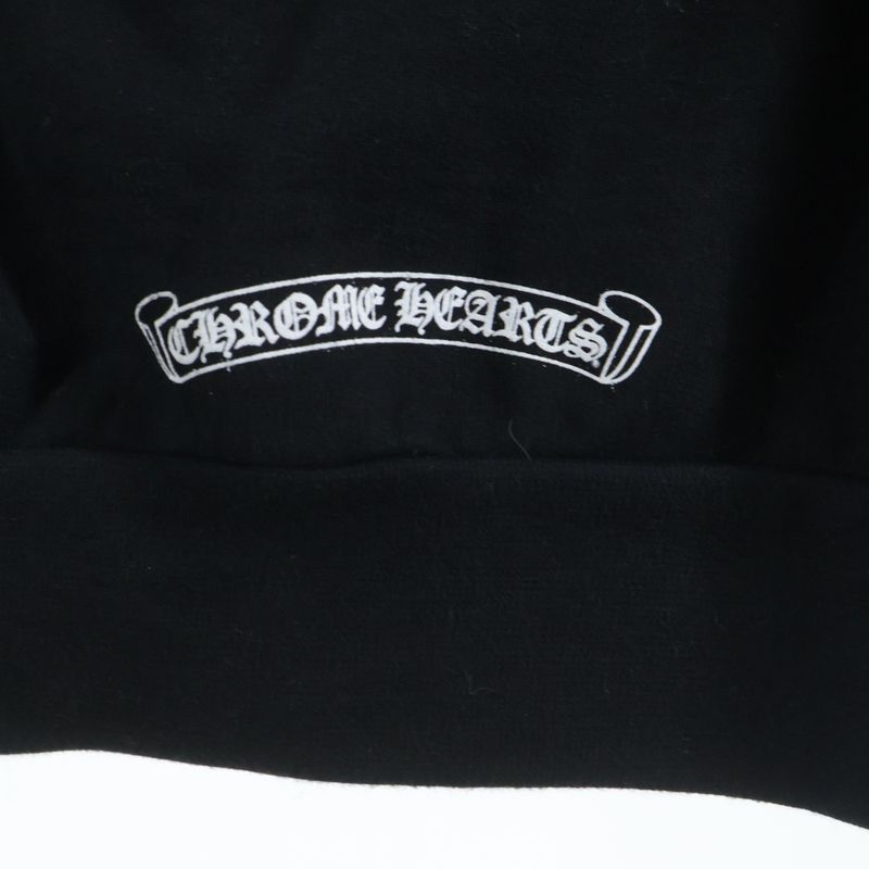 Chrome Hearts Sweatshirt Plvr Sleeve Logo Print Daga Zip Up Hoodie Black